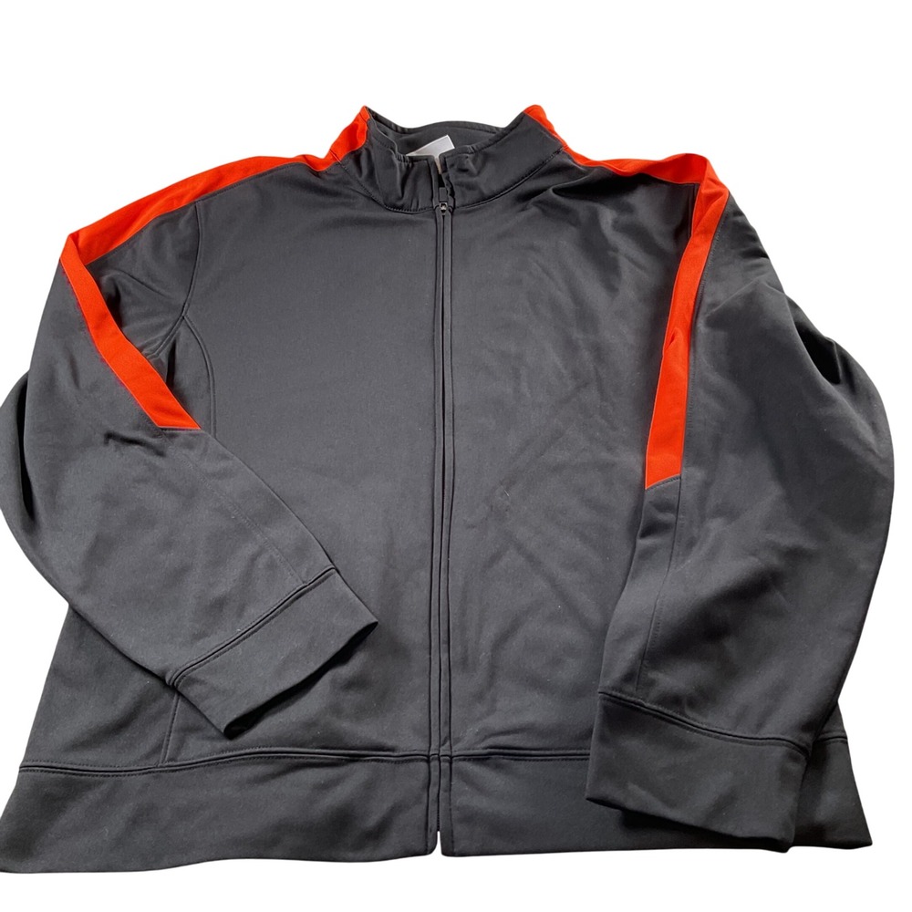 Augusta Sportswear Ladies Track‎ Jacket Gray Orange Full Zip LG